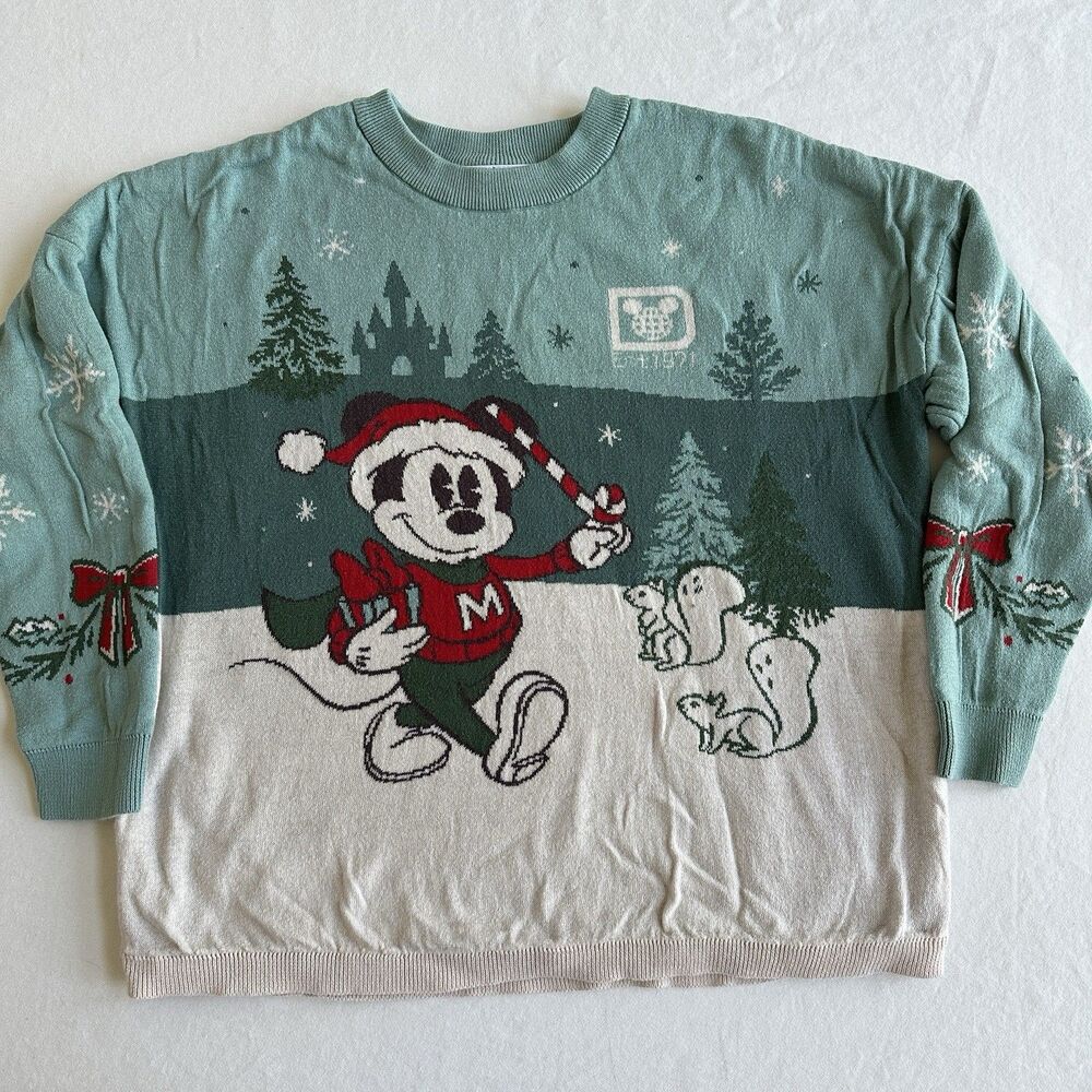 Disney World Parks Spirit Jersey Sweater Youth XL 14 Mickey Christmas Holiday